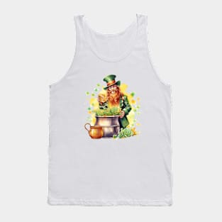 Watercolor Leprechaun Tank Top